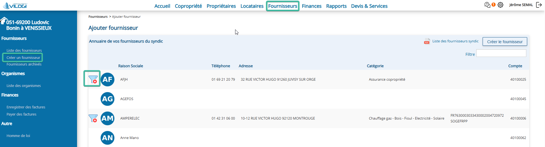 Ajouter un fournisseur existant sur un copro Tutoriel logiciel immobilier pour syndics et administrateurs de biens